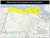 Map showing where property is eligible to be covered by the province’s disaster relief program.