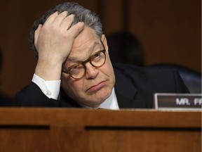 WASHINGTON, DC - MAY 08:  Senate Judicary Committee member Sen. Al Franken (D-MN) listens to witnesses during a subcommittee hearing on Russian interference in the 2016 election in the Hart Senate Office Building on Capitol Hill May 8, 2017 in Washington, DC. Former acting Attorney General Sally Yates testified to the subcommittee that she had warned the White House about contacts between former National Security Advisor Michael Flynn and Russia that might make him vulnerable to blackmail.