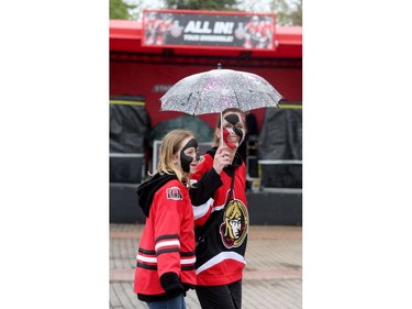 Ottawa Senators fans arrive at the Canadian Tire Centre.