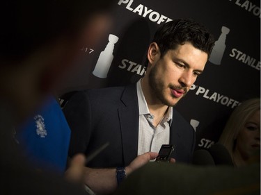 Sidney Crosby of the Pittsburgh Penguins spoke at a media availability at the Delta Ottawa City Centre hotel on Saturday, May 20, 2017.