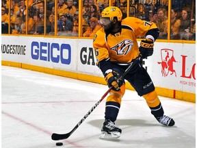 NASHVILLE, TN - APRIL 30:  P.K. Subban #76 of the Nashville Predators skates against the St. Louis Blues during the second period in Game Three of the Western Conference Second Round during the 2017 NHL Stanley Cup Playoffs  at Bridgestone Arena on April 30, 2017 in Nashville, Tennessee.