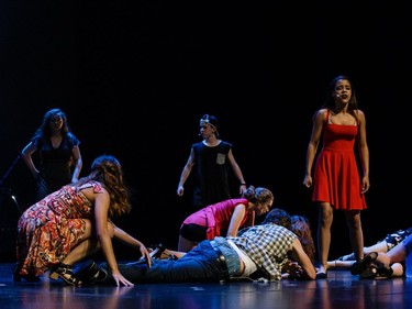 Students perform an excerpt from In The Heights, Philemon Wright High School, during the annual Cappies Gala awards, held at the National Arts Centre, on May 28, 2017, in Ottawa, Ont.