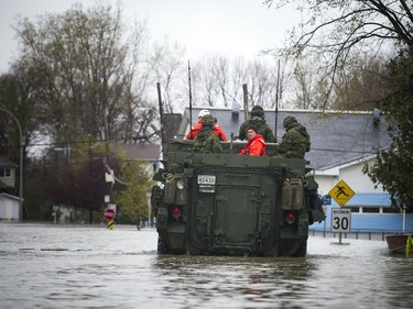 The military has arrived to help people who have been affected by the heavy flooding in the Gatineau area Sunday May 7, 2017.