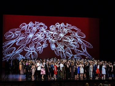 The Cappies Chorus performs a musical number, during the annual Cappies Gala awards, held at the National Arts Centre, on May 28, 2017, in Ottawa, Ont.