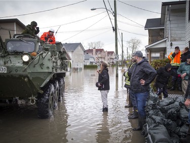 The military has arrived to help people who have been affected by the heavy flooding in the Gatineau area Sunday May 7, 2017.