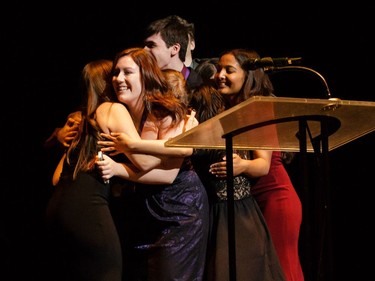 The winners for Critic Team: All Saints High School accept their award, during the annual Cappies Gala awards, held at the National Arts Centre, on May 28, 2017, in Ottawa, Ont.