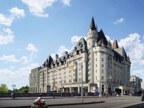 The view from Confederation Square of the proposed addition to the Château Laurier.