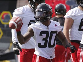 Shakir Bell during Redblacks training camp at TD Place stadium.  Patrick Doyle/Postmedia