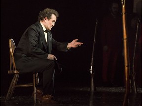 Russell Braun, as Louis Riel, performs during a dress rehearsal for the opera, Louis Riel, at the National Arts Centre Tuesday, June 13, 2017.