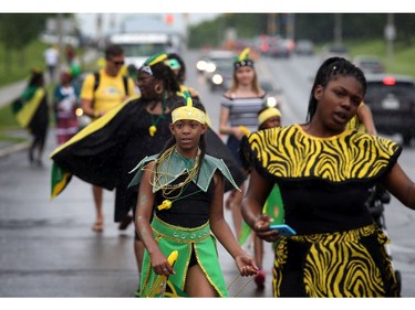 The Carivibe Street Parade had people dancing to Caribbean music down St. Joseph Blvd in Orleans June 17, 2017. Carivibe Festival Ottawa is an annual celebration of Caribbean culture that turns Petrie Island into a showcase for tropical culture.   Ashley Fraser/Postmedia
Ashley Fraser, Postmedia