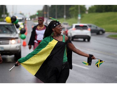 The Carivibe Street Parade had people dancing to Caribbean music down St. Joseph Blvd in Orleans June 17, 2017. Carivibe Festival Ottawa is an annual celebration of Caribbean culture that turns Petrie Island into a showcase for tropical culture.   Ashley Fraser/Postmedia
Ashley Fraser, Postmedia