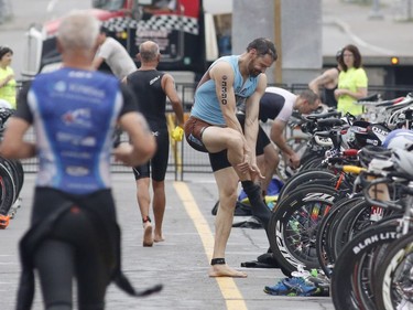 Triathletes take part in the Ottawa International Triathlon in Ottawa on Saturday, June 17, 2017.