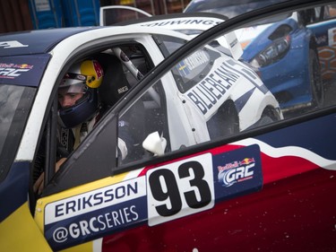 For the first time ever the Red Bull Global Rallycross made a Canadian stop over the weekend at the Canada Aviation and Space Museum. Sebastian Eriksson of the Honda Red Bull OMSE team was in the pit prior to hitting the track Sunday June 18, 2017.   Ashley Fraser/Postmedia
Ashley Fraser, Postmedia
