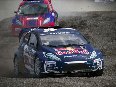 For the first time ever the Red Bull Global Rallycross made a Canadian stop over the weekend at the Canada Aviation and Space Museum. Cyril Raymond makes his way down the track Sunday June 18, 2017.   Ashley Fraser/Postmedia
Ashley Fraser, Postmedia