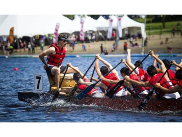 Tim Hortons Ottawa Dragon Boat Festival took place over the weekend at Mooney's Bay. UGDBC team in boat number seven in an early race Saturday June 24, 2017.