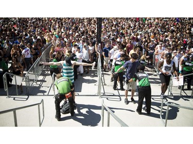 Heavy security checks were taking part before festival goers were able to enter the grounds.