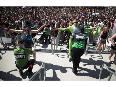 Heavy security checks were taking part before festival goers were able to enter the grounds.