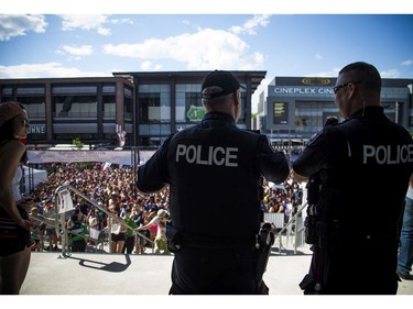 Heavy security checks were taking part before festival goers were able to enter the grounds.
