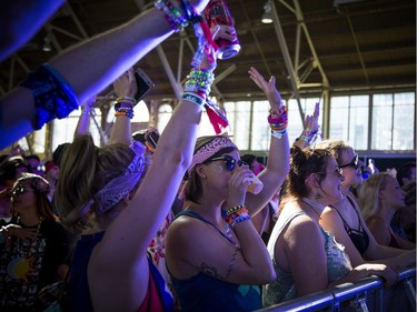 People danced to Ottawa DJ Sheridan Grout as he performed on Saturday afternoon inside the Aberdeen Pavilion.
