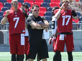 Offensive co-ordinator Jaime Elizondo during the Ottawa Redblacks practice Monday (June 26, 2017) at TD Place.