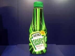 In this photo taken on Thursday, June 1, 2017, a bottle of Heinz ‚ÄòGreen Sauce‚Äô tomato ketchup is on display at the Museum of Failure in Helsingborg, Sweden. Green Heinz ketchup? Fat-free Pringles? Colgate frozen lasagna? You don&#039;t need to be an expert to know they weren&#039;t successful. Which is why these creations, with dozens of others, feature in the new Museum of Failure, a wacky parade of rejected products from years gone by. (AP Photo/James Brooks)