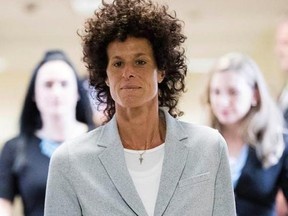 Andrea Constand walks to the courtroom during Bill Cosby's sexual assault trial at the Montgomery County Courthouse in Norristown, Pa., Tuesday, June 6, 2017.