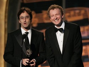 Don McKellar left, and Bob Martin speak after accepting the Tony for Best Book of a Musical for &ampquot;The Drowsy Chaperone&ampquot; at the 60th annual Tony Awards in New York Sunday, June 11, 2006. Win or lose on Sunday, &ampquot;Come From Away&ampquot; has already captured a coveted title: best musical nominee. But if the homegrown production does take the top prize, what will it mean for its fortunes at the box office and beyond? THE CANADIAN PRESS/AP, Jeff Christensen