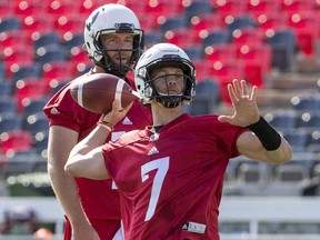 Quarterback Trevor Harris (7) was 12 for 15 for 145 yards and a touchdown in last Thursday's pre-season victory against the Ticats. Errol McGihon/Postmedia