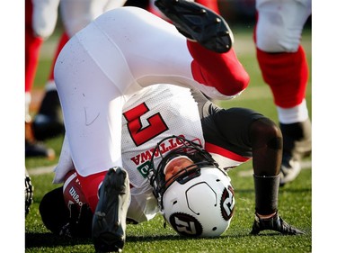 Stamps Football

Ottawa Redblacks Trevor Harris is knocked to the turf by the Calgary Stampeders during CFL football in Calgary. AL CHAREST/POSTMEDIA
Al Charest, AL CHAREST/POSTMEDIA