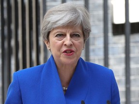 British Prime Minister Theresa May with Philip May makes a statement in Downing Street following a audience with the Queen in Buckingham Palace on forming a new Government.  Featuring: Theresa May Where: London, United Kingdom When: 09 Jun 2017 Credit: Dinendra Haria/WENN.com ORG XMIT: wenn31733102