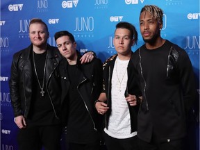 Neon Dreams arrives on the red carpet before the Juno Awards at the Canadian Tire Centre in Ottawa on April 2, 2017.