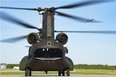 Royal Canadian Air Force CH-147F Chinook prepares for flight during Exercise MAPLE FLAG 50, at Hangar 6, 4 Wing Cold Lake, Alberta, on June 02, 2017.
Image by MCpl HJL MacRae, 4 Wing Imaging, CK05-2017-0460-003