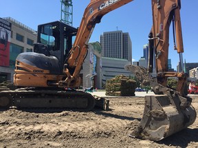 The city replaced the damaged grass around the Rink of Dreams at City Hall this month. It has become an annual tradition.