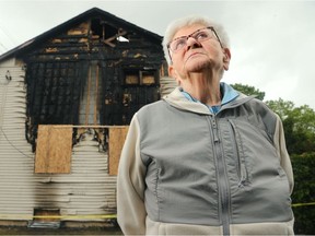 Jackie Hudon lives across the street from 309 Montfort, which went up in flames 2.50 am on Sunday. Police believe the overnight fire at 309 Montfort in Vanier may be the work of a serial firebug. It is the fifth suspected arson within a five-block radius in the past two months.