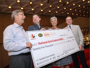 L to R: Kevin Skinner of PCL, Christopher Dearlove, Canada Scene Festival of the NAC, Jayne Watson of the NAC and David Hudock of PCL, June 14, 2017.