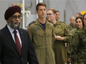 Minister of Defence Harjit Sajjan arrives at CFB Trenton in Trenton, Ont., on Thursday, June 8, 2017. It doesn't appropriately address procurement, says Alan Williams.