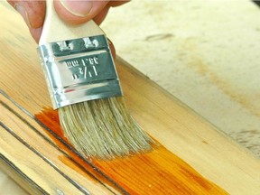 Applying clear linseed oil is the first prep step before applying true oil paint. The oil penetrates the pores of the wood and prevents surface cracking from weathering.