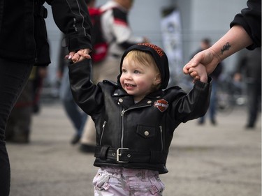 One and a half year old Lydia-Rose Davies-Lyons was dressed for the occasion for TELUS Ride for Dad on Saturday.