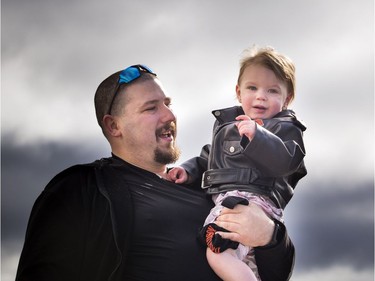 One and a half year old Lydia-Rose Davies-Lyons was dressed for the occasion with her dad Robert Lyons at the The Telus Ride For Dad at the Canada Aviation and Space Museum  Saturday June 3, 2017. The ride is to raise funds for prostate cancer research and raising public awareness of the disease.