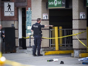 Ottawa Police and the SIU are investigating two shooting deaths in downtown Ottawa Saturday June 3, 2017.   Ashley Fraser/Postmedia