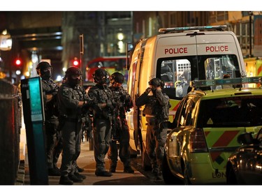 Counter-terrorism special forces are seen at London Bridge.
