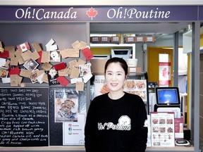 Ellie Kim inside her shop Oh! Poutine in Seoul, South Korea. Photo by Uno Yi