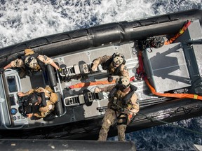 This file photo from 2017 shows team members of the Maritime Tactical Operations Group (MTOG) during training. Photo by Cpl Carbe Orellana, MARPAC.