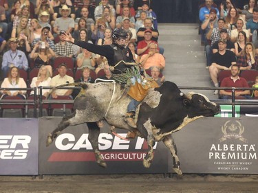 Emerson Maoulton from Ottawa rides State Trooper in front of the home crowd on Friday night.   Tony Caldwell/Postmedia