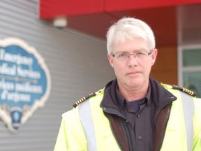 Emergency medical services manager Myles Cassidy stands outside the new headquarters in Cornwall.