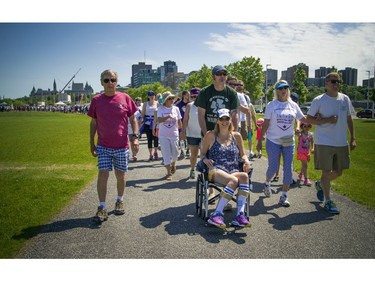 This year's Lead Walker was Carol Skinner, ALS Canada ambassador walking with her husband Travis and her  Live Love Laugh team. Ashley Fraser/Postmedia