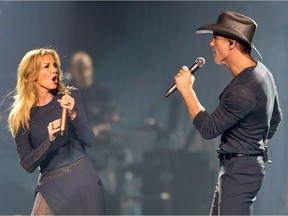 Faith Hill and her husband Tim McGraw on stage as they bring their Soul2Soul World Tour to Canadian Tire Centre on Thursday night.