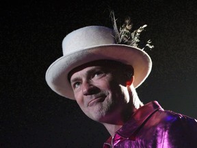 The Tragically Hip's Gord Downie performs during the first stop of the Man Machine Poem Tour at the Save-On-Foods Memorial Centre in Victoria, B.C., Friday, July 22, 2016. Downie has been voted The Canadian Press Newsmaker of the Year for 2016.