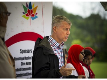 To celebrate Canada Day the Ahmadiyya Muslim Jama'at Ottawa organized a Canada Day Festival at Baitun Naseer Mosque in Cumberland Saturday July 1, 2017. Liberal MP Andrew Leslie made remarks at the event.