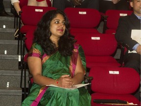 Deepa Varghese at her Canadian citizenship ceremony at the NAC on Saturday.